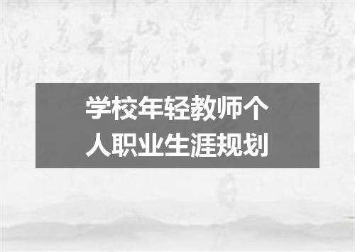 学校年轻教师个人职业生涯规划