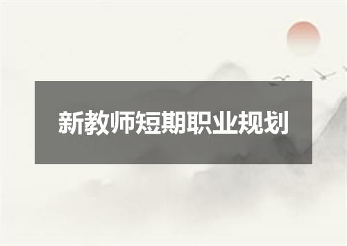 新教师短期职业规划