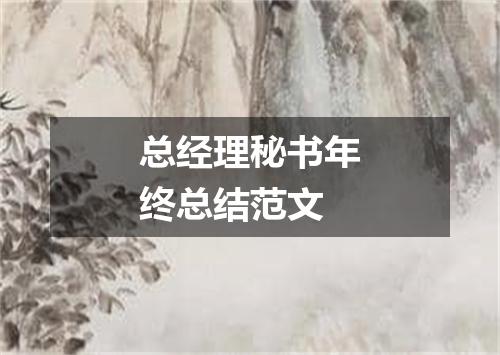 总经理秘书年终总结范文