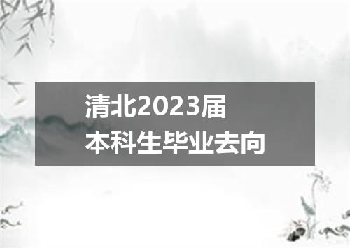 清北2023届本科生毕业去向