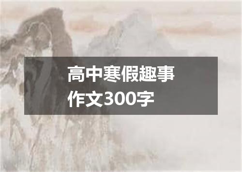 高中寒假趣事作文300字