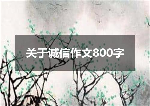 关于诚信作文800字