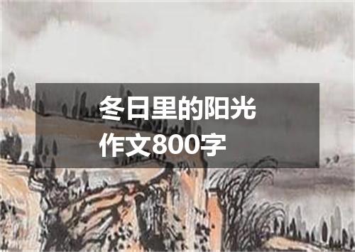 冬日里的阳光作文800字