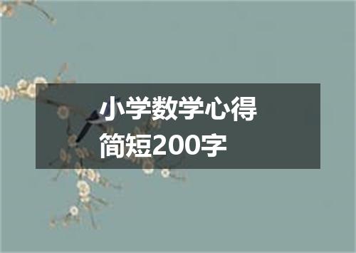 小学数学心得简短200字