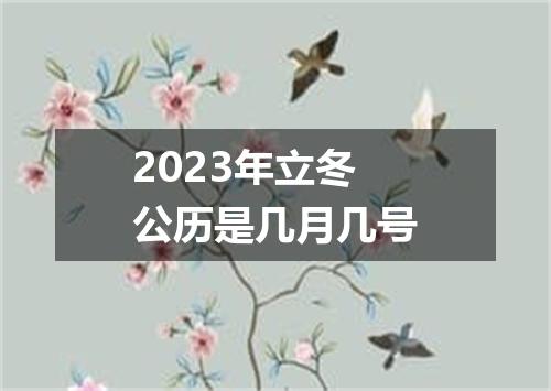 2023年立冬公历是几月几号