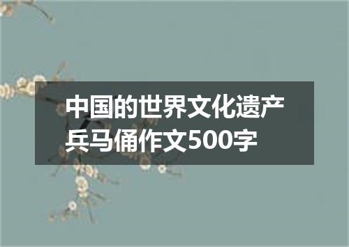 中国的世界文化遗产兵马俑作文500字
