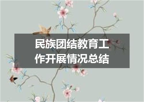 民族团结教育工作开展情况总结