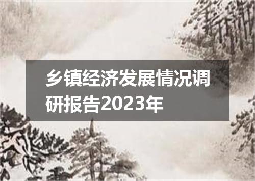 乡镇经济发展情况调研报告2023年