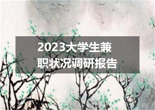 2023大学生兼职状况调研报告