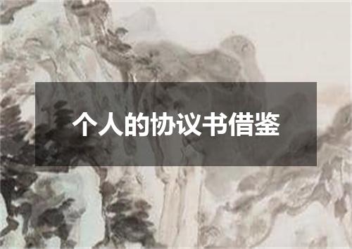 个人的协议书借鉴