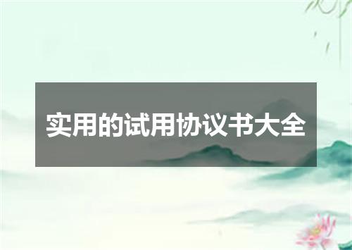实用的试用协议书大全