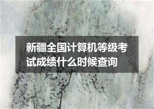 新疆全国计算机等级考试成绩什么时候查询