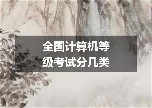 全国计算机等级考试分几类