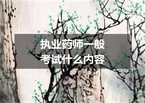 执业药师一般考试什么内容
