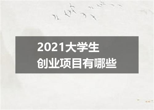 2021大学生创业项目有哪些