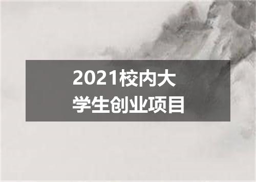 2021校内大学生创业项目