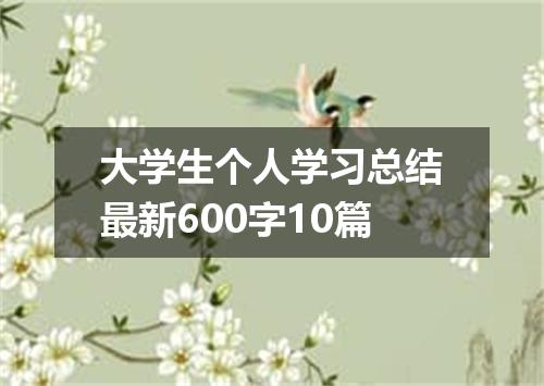 大学生个人学习总结最新600字10篇