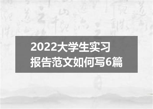 2022大学生实习报告范文如何写6篇