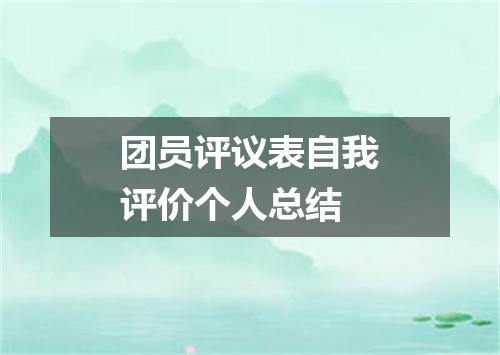 团员评议表自我评价个人总结