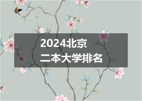 2024北京二本大学排名