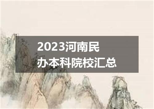 2023河南民办本科院校汇总