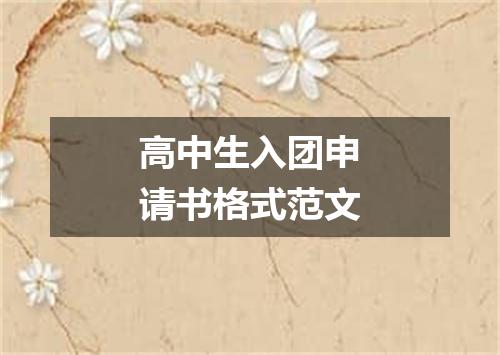 高中生入团申请书格式范文