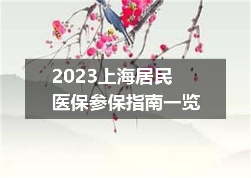 2023上海居民医保参保指南一览