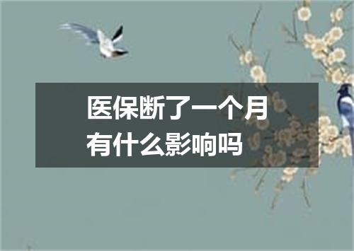 医保断了一个月有什么影响吗