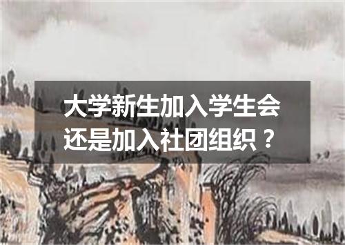 大学新生加入学生会还是加入社团组织？
