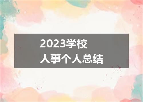 2023学校人事个人总结