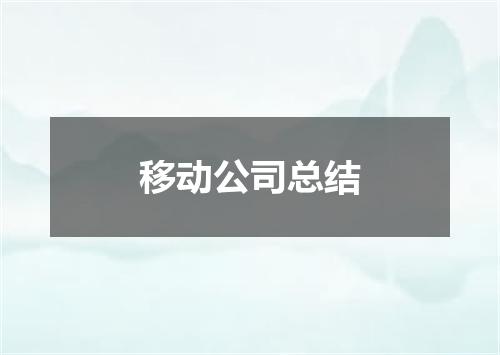 移动公司总结