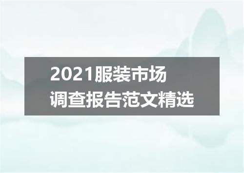 2021服装市场调查报告范文精选
