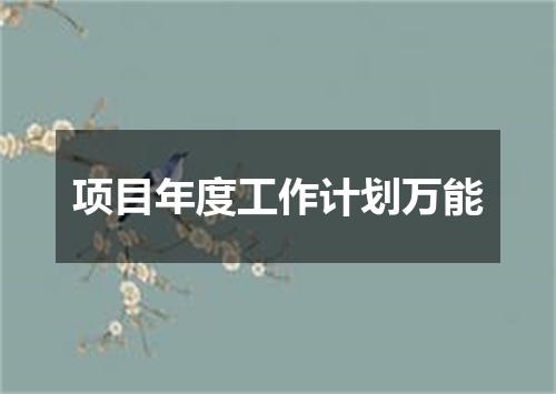 项目年度工作计划万能