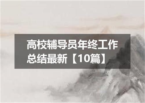 高校辅导员年终工作总结最新【10篇】