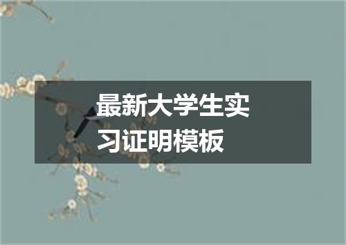 最新大学生实习证明模板