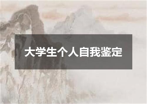 大学生个人自我鉴定
