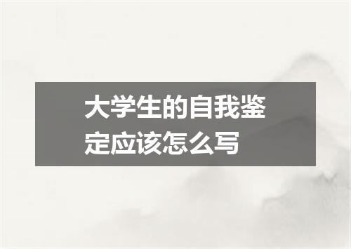 大学生的自我鉴定应该怎么写