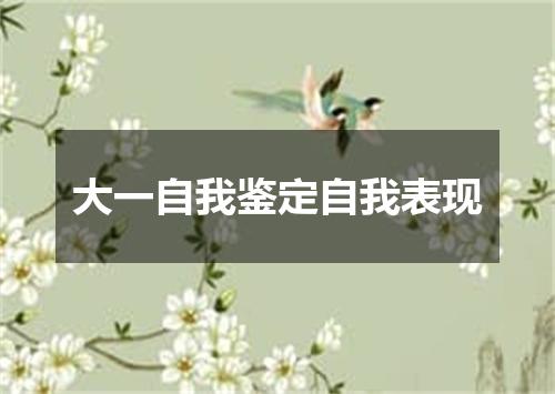 大一自我鉴定自我表现