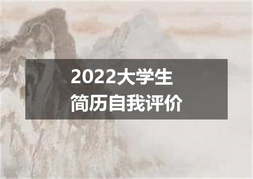 2022大学生简历自我评价