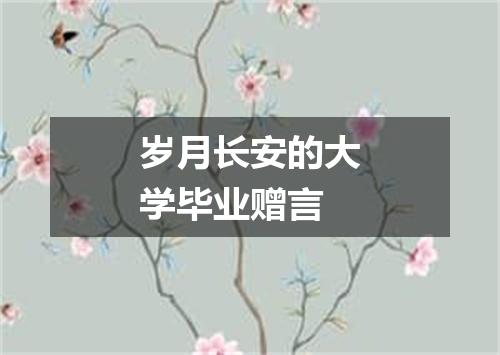 岁月长安的大学毕业赠言