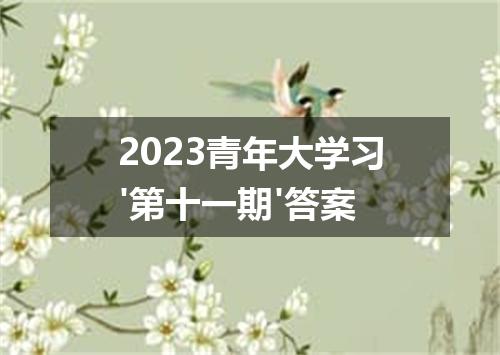 2023青年大学习'第十一期'答案