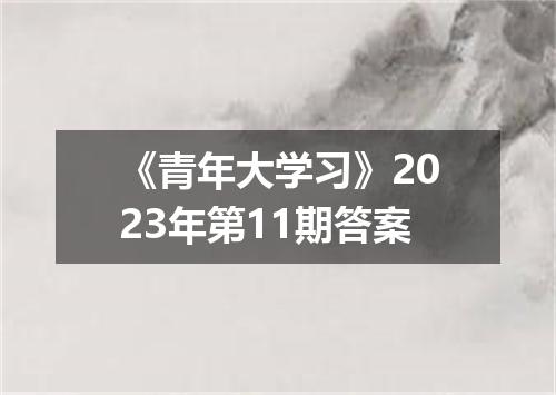 《青年大学习》2023年第11期答案
