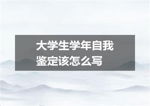 大学生学年自我鉴定该怎么写
