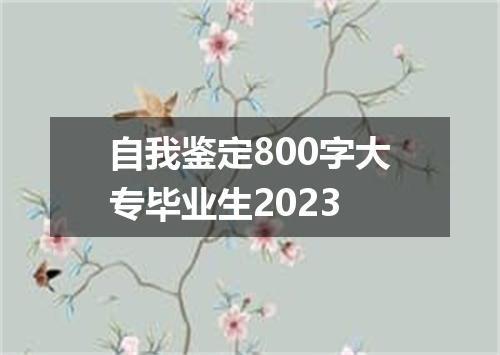 自我鉴定800字大专毕业生2023