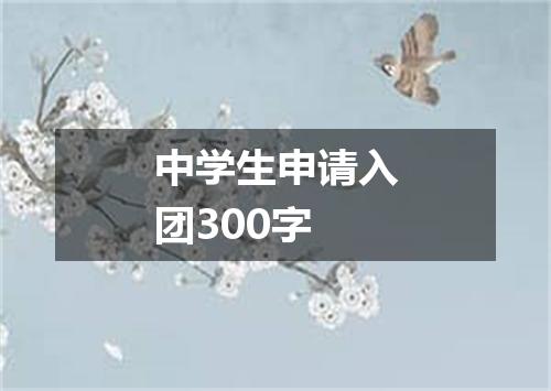 中学生申请入团300字