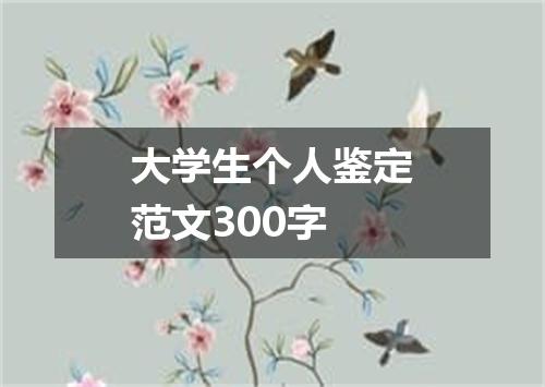 大学生个人鉴定范文300字