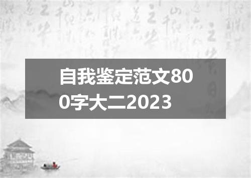 自我鉴定范文800字大二2023