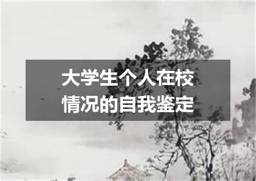 大学生个人在校情况的自我鉴定