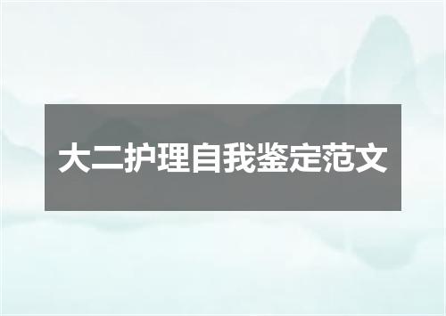 大二护理自我鉴定范文