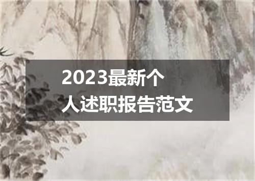 2023最新个人述职报告范文